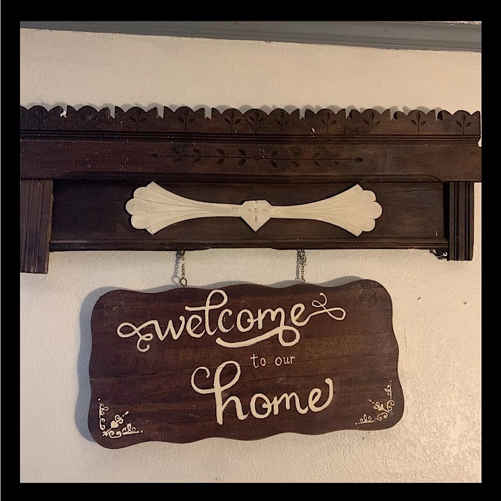 Handmade welcome sign